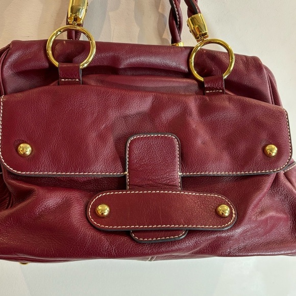 ZARA Handbag Braided. handle Leather Snap Closure Several Compartments Satchel - Picture 2 of 16